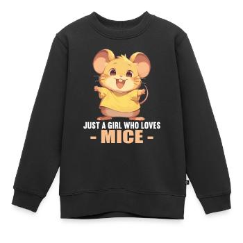 Mäuse Maus - Kinder Premium Organic Sweatshirt - Schwarz - Vorne - AI Model Kid Female (0cm)