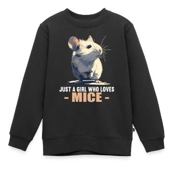 Mäuse Maus - Kinder Premium Organic Sweatshirt - Schwarz - Vorne - AI Model Kid Female (0cm)