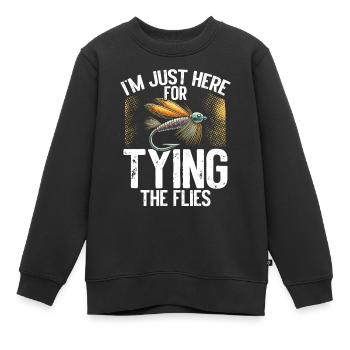 Fly Tying Fly Tying Fly Fishing Fly Fishing - Kids Premium Organic Sweatshirt - black - Front - AI Model Kid Female (0cm)