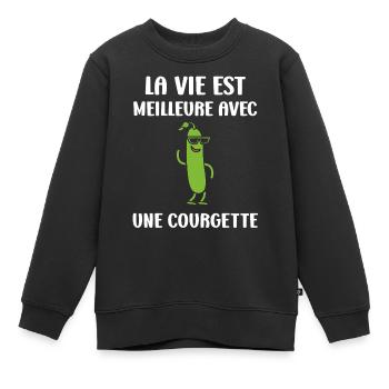 Zucchini-Humor - Kinder Premium Organic Sweatshirt - Schwarz - Vorne - AI Model Kid Female (0cm)