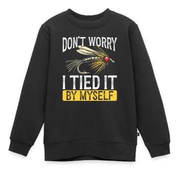 Fly Tying Fly Tying Fly Fishing Fly Fishing - Kids Premium Organic Sweatshirt - black - Front - AI Model Kid Female (0cm)