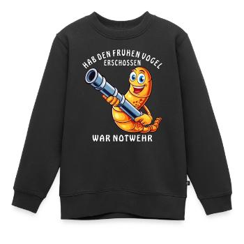 TIR SUR L’AUTODÉFENSE DU LÈVE-TÔT - Sweat Premium enfant bio - noir - Devant - AI Model Kid Female (0cm)