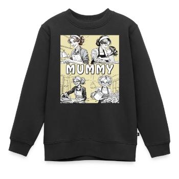 FRAU HAUSARBEIT MUMMY - Kinder Premium Organic Sweatshirt - Schwarz - Vorne - AI Model Kid Female (0cm)
