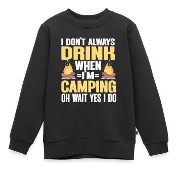 Camping Feu de camp Camper - Sweat Premium enfant bio - noir - Devant - AI Model Kid Female (0cm)