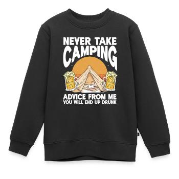 Camping Feu de camp Camper - Sweat Premium enfant bio - noir - Devant - AI Model Kid Female (0cm)