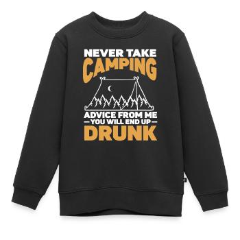 Camping Feu de camp Camper - Sweat Premium enfant bio - noir - Devant - AI Model Kid Female (0cm)