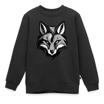 Fuchs Kopf - Kinder Premium Organic Sweatshirt - Schwarz - Vorne - AI Model Kid Female (0cm)