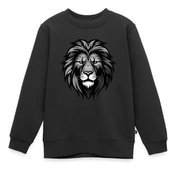 Tête de Lion - Sweat Premium enfant bio - noir - Devant - AI Model Kid Female (0cm)