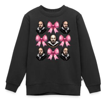 Kokette Schleife Shakespeare Literatur Rosa - Kinder Premium Organic Sweatshirt - Schwarz - Vorne - AI Model Kid Female (0cm)