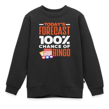 Prédiction de bingo 100 % de chance Bingo - Sweat Premium enfant bio - noir - Devant - AI Model Kid Female (0cm)