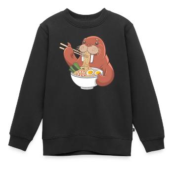 Walross - Kinder Premium Organic Sweatshirt - Schwarz - Vorne - AI Model Kid Female (0cm)