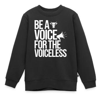 Soyez une voix pour les sans-voix - Vegan - Sweat Premium enfant bio - noir - Devant - AI Model Kid Female (0cm)