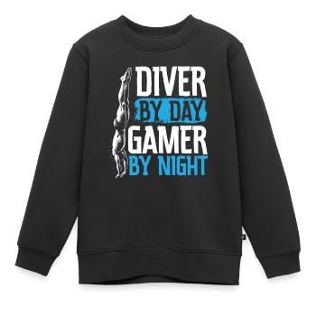 Tremplin Plongée Plongée Plongeurs - Sweat Premium enfant bio - noir - Devant - AI Model Kid Female (0cm)