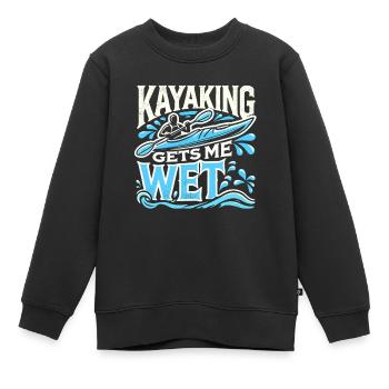 Kajakfahren macht mich nass - Kinder Premium Organic Sweatshirt - Schwarz - Vorne - AI Model Kid Female (0cm)