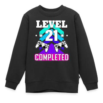 gaming geburtstag haha wie lustig Zeichenfläche 1 - Kinder Premium Organic Sweatshirt - Schwarz - Vorne - AI Model Kid Female (0cm)