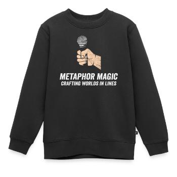 Poésie Slam Métaphore Magie Slam Poésie - Sweat Premium enfant bio - noir - Devant - AI Model Kid Female (0cm)