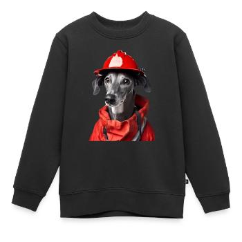 Windhund - Kinder Premium Organic Sweatshirt - Schwarz - Vorne - AI Model Kid Female (0cm)