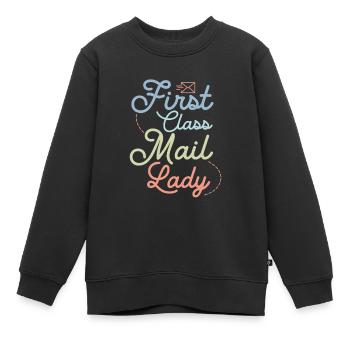 First Class Mail Lady Postal Worker Mail - Kinder Premium Organic Sweatshirt - Schwarz - Vorne - AI Model Kid Female (0cm)
