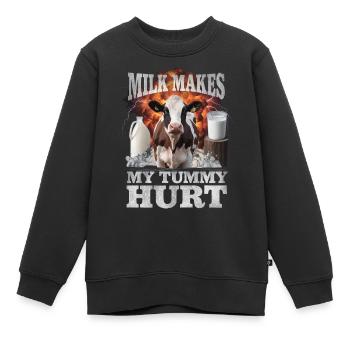 Milch - Kinder Premium Organic Sweatshirt - Schwarz - Vorne - AI Model Kid Female (0cm)