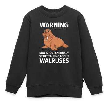 Walross - Kinder Premium Organic Sweatshirt - Schwarz - Vorne - AI Model Kid Female (0cm)