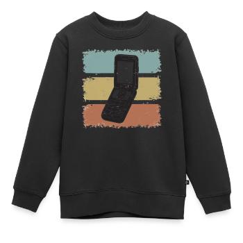 Klassisches Klapphandy, Vintage-Handy, Handy - Kinder Premium Organic Sweatshirt - Schwarz - Vorne - AI Model Kid Female (0cm)