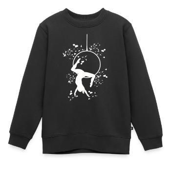 Anneau aérien Aerialist Anneau d’air Lyra - Sweat Premium enfant bio - noir - Devant - AI Model Kid Female (0cm)