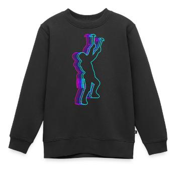 Retro Felsklettern Felskletterer Bouldern - Kinder Premium Organic Sweatshirt - Schwarz - Vorne - AI Model Kid Female (0cm)