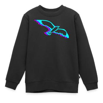 Retro Seemöwe Seemöwe Seevogel Vaporwave - Kinder Premium Organic Sweatshirt - Schwarz - Vorne - AI Model Kid Female (0cm)