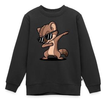Wiesel - Kinder Premium Organic Sweatshirt - Schwarz - Vorne - AI Model Kid Female (0cm)