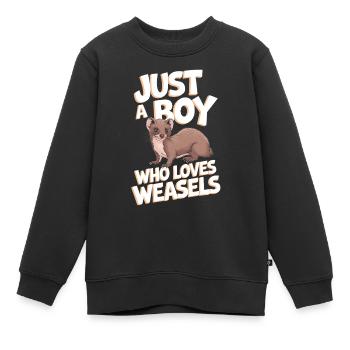 Wiesel - Kinder Premium Organic Sweatshirt - Schwarz - Vorne - AI Model Kid Female (0cm)