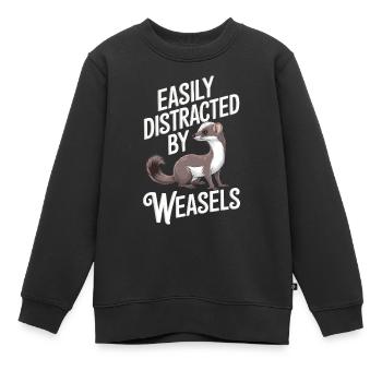 Wiesel - Kinder Premium Organic Sweatshirt - Schwarz - Vorne - AI Model Kid Female (0cm)