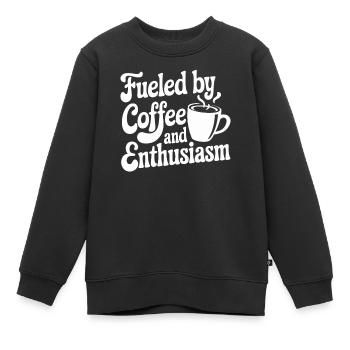 Enseignant : Motivé par le café et l’enthousiasme - Sweat Premium enfant bio - noir - Devant - AI Model Kid Female (0cm)