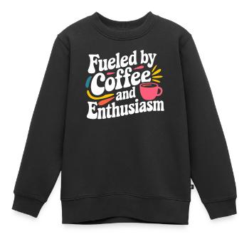 Enseignant : Motivé par le café et l’enthousiasme - Sweat Premium enfant bio - noir - Devant - AI Model Kid Female (0cm)