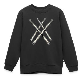 Drumsticks Line Art - Kinder Premium Organic Sweatshirt - Schwarz - Vorne - AI Model Kid Female (0cm)