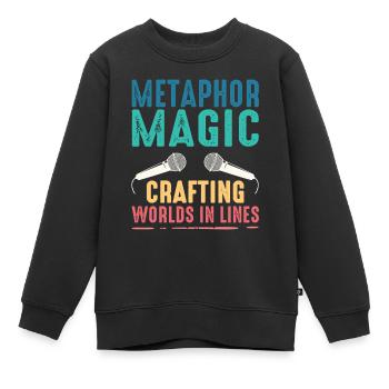 Poésie Slam Métaphore Magie Slam Poésie - Sweat Premium enfant bio - noir - Devant - AI Model Kid Female (0cm)