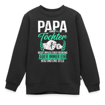 Papa Tochter Vatertag Vaterschaft Elternteil - Kinder Premium Organic Sweatshirt - Schwarz - Vorne - AI Model Kid Female (0cm)