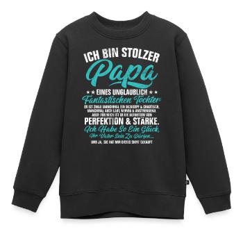 Papa Tochter Vatertag Vaterschaft Elternteil - Kinder Premium Organic Sweatshirt - Schwarz - Vorne - AI Model Kid Female (0cm)