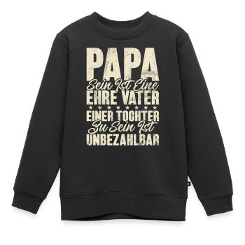 Papa Tochter Vatertag Vaterschaft Elternteil - Kinder Premium Organic Sweatshirt - Schwarz - Vorne - AI Model Kid Female (0cm)