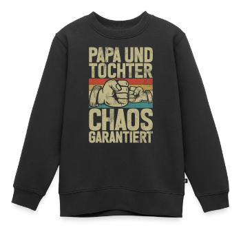 Papa Tochter Vatertag Vaterschaft Elternteil - Kinder Premium Organic Sweatshirt - Schwarz - Vorne - AI Model Kid Female (0cm)