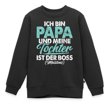 Papa Tochter Vatertag Vaterschaft Elternteil - Kinder Premium Organic Sweatshirt - Schwarz - Vorne - AI Model Kid Female (0cm)