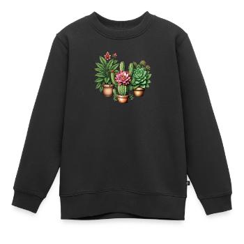 Desert Garden Trio - Kids Premium Organic Sweatshirt - black - Front - AI Model Kid Female (0cm)