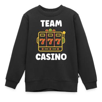 Casino - Sweat Premium enfant bio - noir - Devant - AI Model Kid Female (0cm)