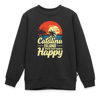 Catalina Island, Auf Der Jede Stunde Glücklich Ist - Kinder Premium Organic Sweatshirt - Schwarz - Vorne - AI Model Kid Female (0cm)