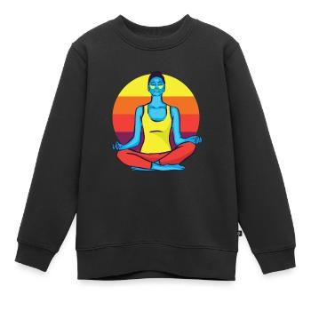 3047 ColorfulYogaTshirt PR t-shirt - Sweat Premium enfant bio - noir - Devant - AI Model Kid Female (0cm)