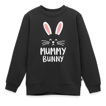 Mummy Bunny Osterdesign für Hasenfans - Kinder Premium Organic Sweatshirt - Schwarz - Vorne - AI Model Kid Female (0cm)