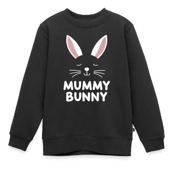 Mummy Bunny Osterdesign für Hasenfans - Kinder Premium Organic Sweatshirt - Schwarz - Vorne - AI Model Kid Female (0cm)