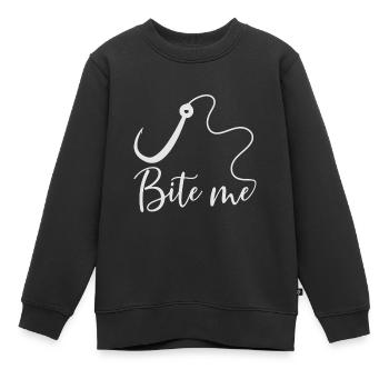 Bite Me - Kinder Premium Organic Sweatshirt - Schwarz - Vorne - AI Model Kid Female (0cm)