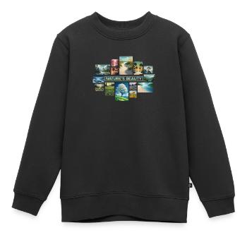 Collage de la beauté de la nature - Sweat Premium enfant bio - noir - Devant - AI Model Kid Female (0cm)