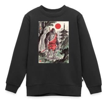 Samurai - Kinder Premium Organic Sweatshirt - Schwarz - Vorne - AI Model Kid Female (0cm)