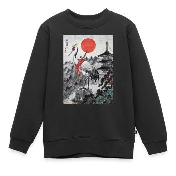 Samurai - Kinder Premium Organic Sweatshirt - Schwarz - Vorne - AI Model Kid Female (0cm)